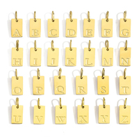 Pendentif en acier inoxydable gravé avec initiale, lettre de l'alphabet, pour bracelet, collier ou boucles d'oreilles, cadeau