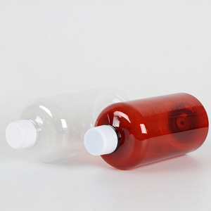 500ml transparent plastic sample dispensing <b>bottle</b>, PET <b>bottle</b> with graduations, brown <b>small</b>-mouth tamper-evident cap for - Product Image 3