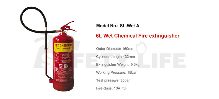 Portable Wet Chemical Fire Extinguisher Class K &amp; F, High Efficiency ...
