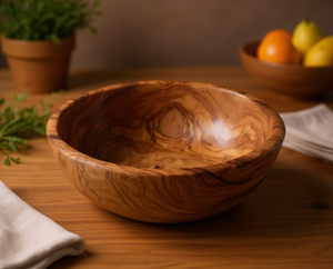 Bol de service artisanal en bois d'olivier Orrizen, centre de table de luxe, 6, 7, 8, 11, 12 pouces, bol de décoration pour la maison - Product Image 2