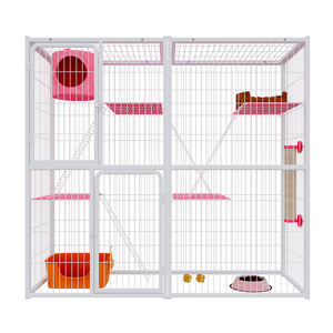 Vente en gros de cages d'élevage de luxe pour chats de plusieurs tailles <span class=keywords><strong>Cage</strong></span> de clôture pour animaux de compagnie avec roues en acier inoxydable et lapin à 3 couches - Product Image 4