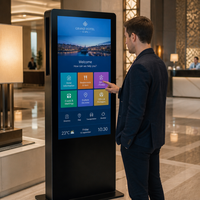 Écran tactile LCD vertical publicitaire d'intérieur de 32/43/50/65/75 pouces sur pied avec affichage animé