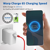 Chargeur rapide OnePlus Warp 65W, prise US, adaptateur secteur USB-C 65W, câble USB Type C pour OnePlus 1+ 10 9 9RT 8T 8 7T