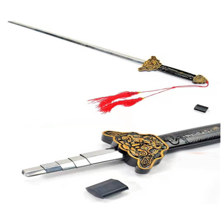 Stainless steel telescopic sword fitness props toys for children