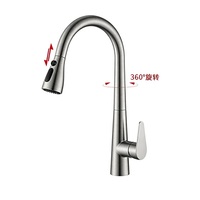 Robinet de cuisine extractible en acier inoxydable 304, pivotant à 360 degrés, anti-éclaboussures, pour évier de cuisine