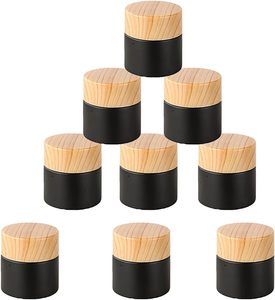 Hot Sale Cosmetic Face Cream <b>Container</b> 5g-100g Black Frosted Glass Jar with Plastic Lid - Product Image 4