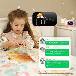 Wholesale Sun Moon Reminder Cute Rabbit Kids Sleep Training Clock Night <b>Light</b> Electronic White Noise Sound Machine - Product Image 3