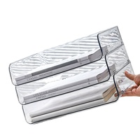 Organizador de Escritorio Rectangular Transparente de Plástico PET, Apilable, para Archivos, Papel, Libros
