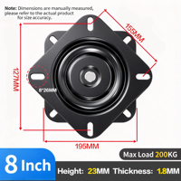 Plateau tournant OEM ODM Premium de 8 pouces avec fonction de direction, charge maximale 200 kg, en acier inoxydable, à billes en acier