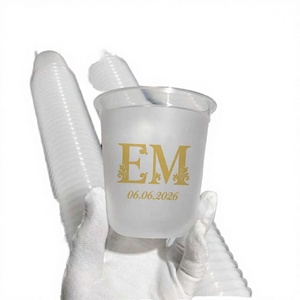 Gobelet à emporter en plastique PP transparent à paroi simple de 90 mm de diamètre avec logo personnalisé pour mariage, pour boissons froides, café glacé, jus de citron, <span class=keywords><strong>bubble</strong></span> <span class=keywords><strong>tea</strong></span> - Product Image 4