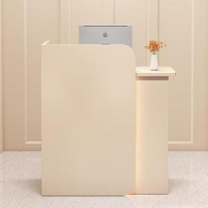 Mostrador de Recepción Moderno Blanco, Mesa de Bienvenida de Madera para Tienda de Té con Leche, Cafetería, Salón de Belleza, Vestíbulo - Product Image 3
