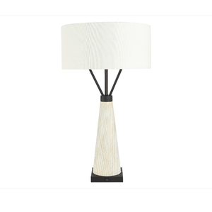 Lámpara de Mesa Pequeña de Madera Negra con Pantalla de Tela de Lino para Decoración de Habitaciones de Hotel - Product Image 4