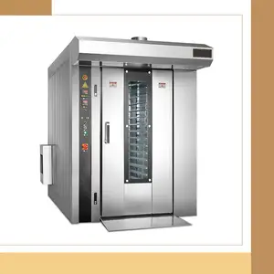 factory bread bakery machine machine 32 tray diesel rotary oven rack trolley oven for baking baguette toast croissant round bun