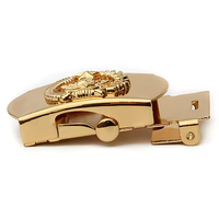 Ceinture décorative pour hommes de 3.5cm de largeur en cuivre couleur or avec logo en relief en alliage métallique pour boucle