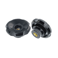 Bouton de serrage à tête de lobe, boutons de machine filetés M8 en bakélite plastique, femelle, ondulé, 50mm, noir, avec noyau en fer moderne gratuit