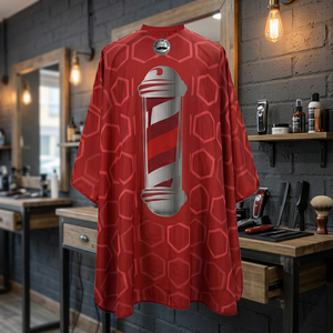 Bata de Barbero Impermeable de Poliéster Estilo Barberpole con Detección de Agujas y Fusión sin Costuras Unisex - Product Image 3