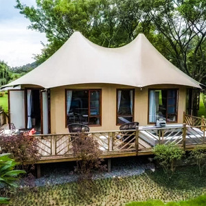 Safari <b>Tent</b> Luxury Canvas Resort Glamping Wooden House Log Cabin Kits With Bathroom - Product Image 1