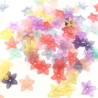 Perles de lampwork à fleurs givrées 100 pièces, bonnets de perles acryliques transparentes, perles amples d'espacement