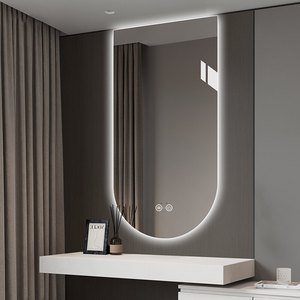Miroir de salle de bain intelligent à LED de style français, avec éclairage tactile, <span class=keywords><strong>cadre</strong></span> en métal, miroir mural pour hôtel et maison - Product Image 2