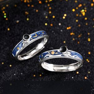 Latest Design Jewelry Astronaut <b>Couple</b> <b>Rings</b> a Pair Wedding Moonstone <b>Rings</b> Birthday Gift Astronaut Adjustable Gemstone <b>Ring</b> - Product Image 1