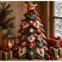 Kit de sapin de Noël matelassé DIY de haute qualité, best-seller transfrontalier, design 3D superposé, style moderne minimaliste, décorations classiques