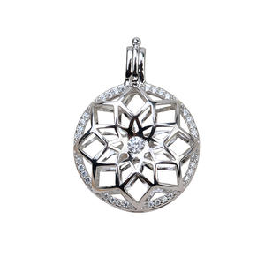 S925 <b>Silver</b> DIY Accessories European American Style Pendant Necklace Button <b>Bead</b> 10-15mm Cage Hole-Free Pearl Empty Holder 3mm - Product Image 5