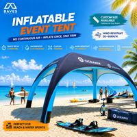 Tente gonflable hermétique pour événements de plage, abri imprimé sur mesure pour compétitions de surf, promotion des sports nautiques et espace d'accueil