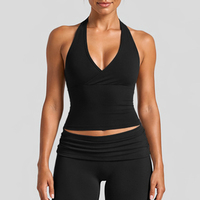 Nouvel ensemble de sport et yoga 2026 blanc et noir avec débardeur push-up et short pour femme