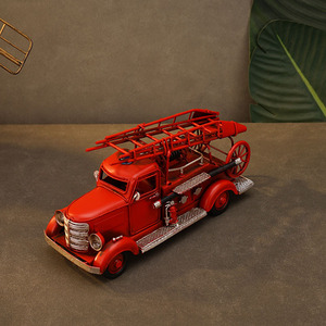 Decorazioni per la Casa in Stile Europeo, Modelli Vintage di <span class=keywords><strong>Camion</strong></span> dei Pompieri, Modelli di Auto Antiche in Ferro Battuto, Oggetti da Esposizione - Product Image 2