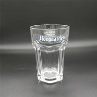 Verre à bière Hoegaarden transparent de 330 ml, style américain, fabriqué à la machine, de haute qualité, idéal pour les cadeaux d'affaires - Vente en gros