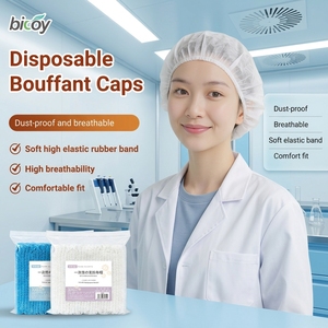 100 pièces de bonnets bouffants jetables non tissés, filets à cheveux élastiques, couvre-chefs pour salons de beauté, spas, restauration et espaces de travail sans poussière - Product Image 1