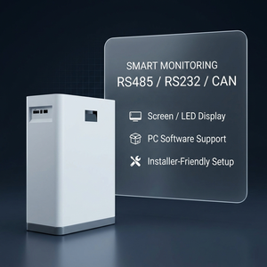 แบตเตอรี่สำรองไฟบ้านแบบ All-in-One 51.2V สำหรับ OEM/Private Label  แบบต่อพ่วงได้ ความจุ 5kWh 10kWh 15kWh พร้อมหน้าจอ LCD ระบบจัดการแบตเตอรี่ (BMS) รองรับ CAN, RS485  20 ภาษา รวมถึงภาษาอาหรับ รุ่น NEHC000 - Product Image 5