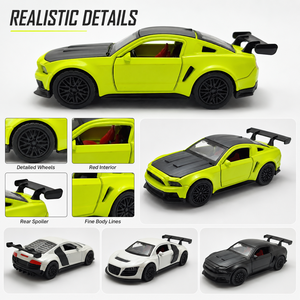 <span class=keywords><strong>Prix</strong></span> d'usine : Voiture de sport miniature en métal moulé sous pression 1:36, modèles R8 et Mustang, avec <span class=keywords><strong>portes</strong></span> ouvrantes, pour garçons, vente en gros - Product Image 4