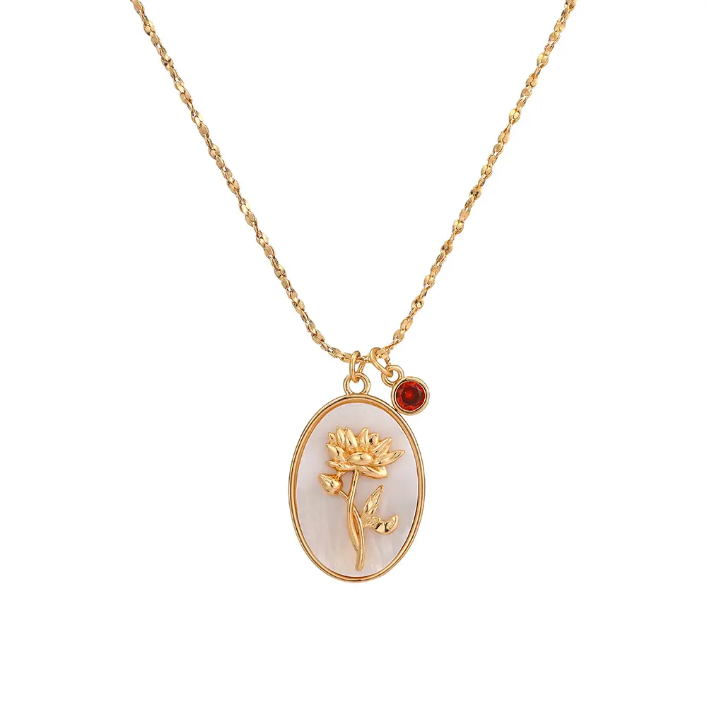 DY Collar DE FLOR DE NACIMIENTO personalizado Regalo del Día de la madre para mamá Joyería de piedra natal