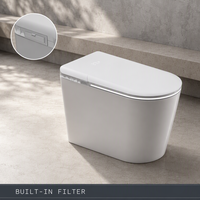 WC intelligent électrique sans réservoir avec bidet intégré, couvercle à ouverture automatique, siège chauffant, lavage à l'eau chaude et télécommande