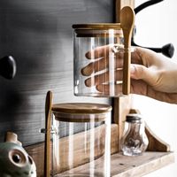 Couvercle Yukmin petite cuillère en bois décorative pour farine d'avoine de nuit café épices bonbons sel biscuit condiment poivre sucre