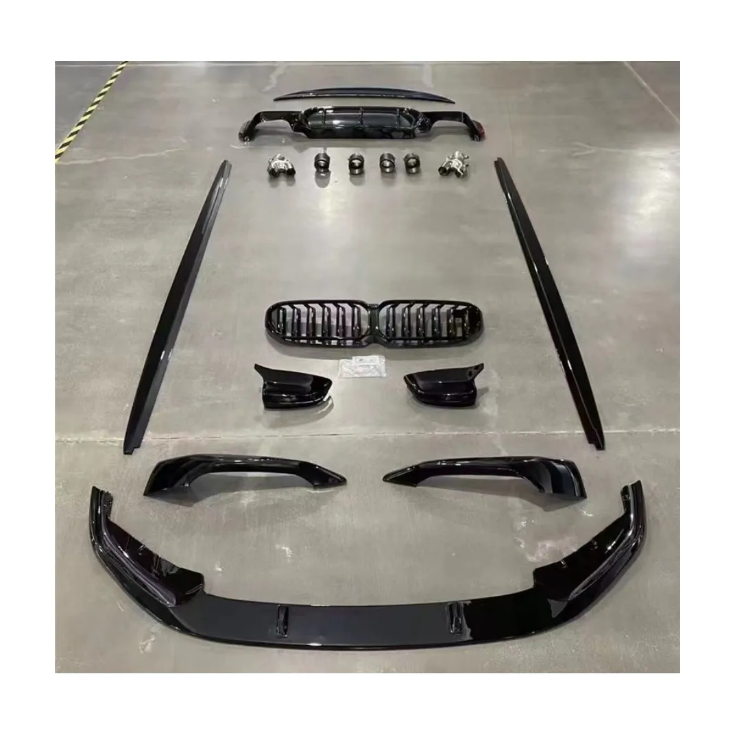 Высококачественный МП небольшой комплект для BMW 5 серии G30 G38 2020, включая переднюю губу, боковые юбки, решетку радиатора, задний диффузор с выхлопной трубой