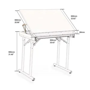 Metal frame foldable steel draughting drawing table drafting desk for art room