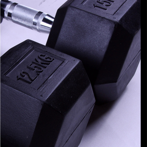 Équipement d'entraînement de puissance de gymnastique 10kg poids en acier revêtus de caoutchouc en livres d'haltères hexagonales ensembles 40kg - Product Image 2