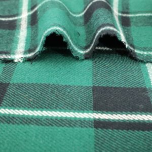 Vestido camisero a cuadros verde teñido con hilo de algodón, tela de franela ligera con patrón de cuadros recubiertos - Product Image 2