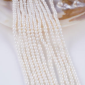 Cuentas Blancas de Agua Dulce Naturales Hechas a Mano al por Mayor, 4-5 mm, para Collares, Accesorios de Joyería al por Mayor - Product Image 2