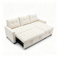 Sofá Cama Convertible Moderno en Forma de L Multiusos para un Cómodo Asiento de 4 Plazas y Relajación