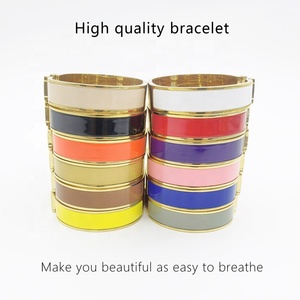 Bracelet jonc émaillé lettre H plaqué or rose et argent, prix usine, vente chaude - Product Image 3