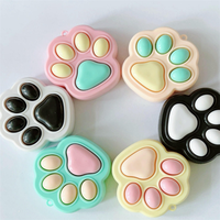 Porte-clés créatif en forme de patte de chat de dessin animé, en plastique, avec design imprimé UV, pour voitures, sacs et sacs à main