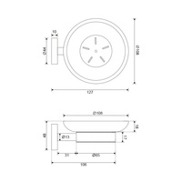 Support mural moderne et portable pour savon Metalique 50015-CR, chromé, en alliage de zinc et verre, pour hôtel, salle de sport, salle de bain et cuisine