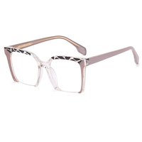2024 Popular colorido cuadrado elegante Anti luz azul gafas de lectura mujeres diseñador marco grande ordenador óptica presbicia gafas
