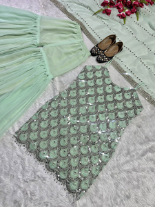 ชุดเดรสงานแต่งงานแบบชาวปากีสถานอินเดียชุดเดรสผ้า Georgette สังเคราะห์หนัก - Product Image 5