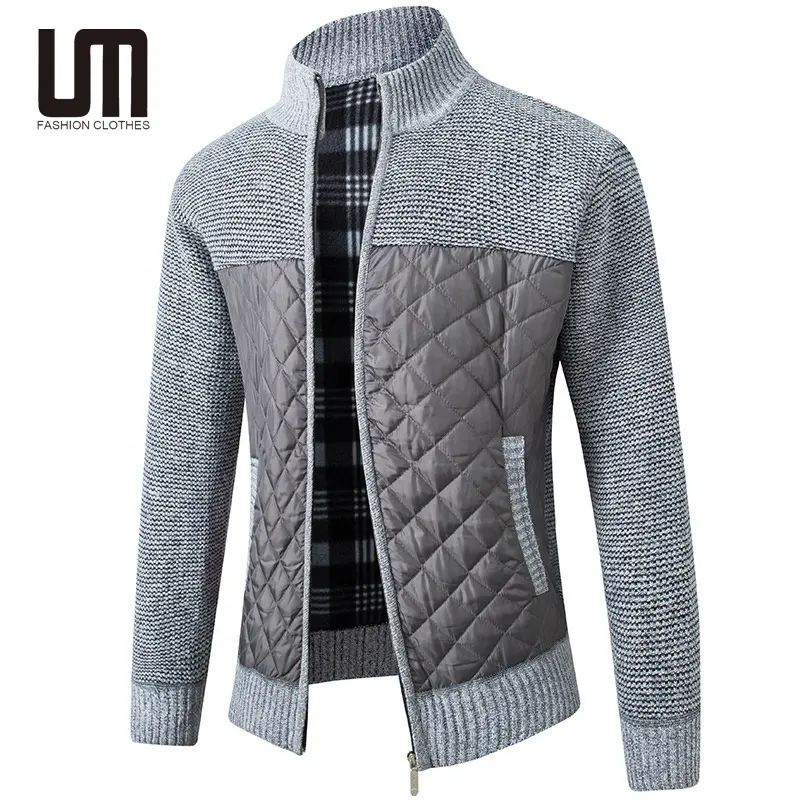 Liu Ming Cardigan de malha quente para homens, suéter casual outono inverno