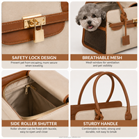 Sac de transport pour animaux de compagnie en cuir PU et maille, avec fermeture éclair, sac à main de luxe tendance pour petit chien, sac à dos – Vente en gros
