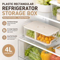 Boîte de rangement en plastique compacte pour réfrigérateur, grand conteneur rectangulaire hermétique pour la conservation des aliments et l'utilisation en cuisine
